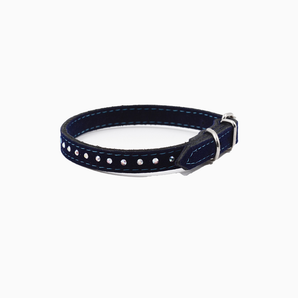 Navy blue Velvet Collar with Gemstones for dog