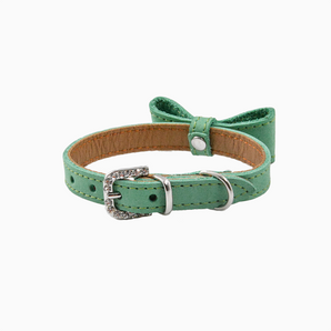 Minty Nubuck Collar with a bow tie