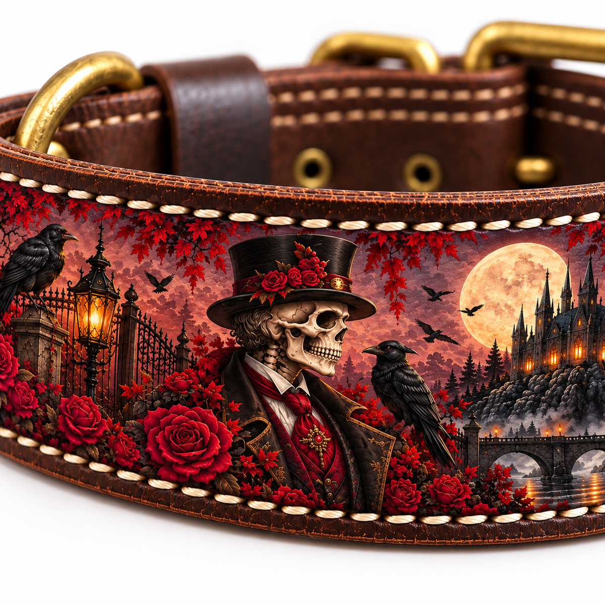 THE GENTLEMAN – Natural Leather Dog Collar | Halloween Limited Edition