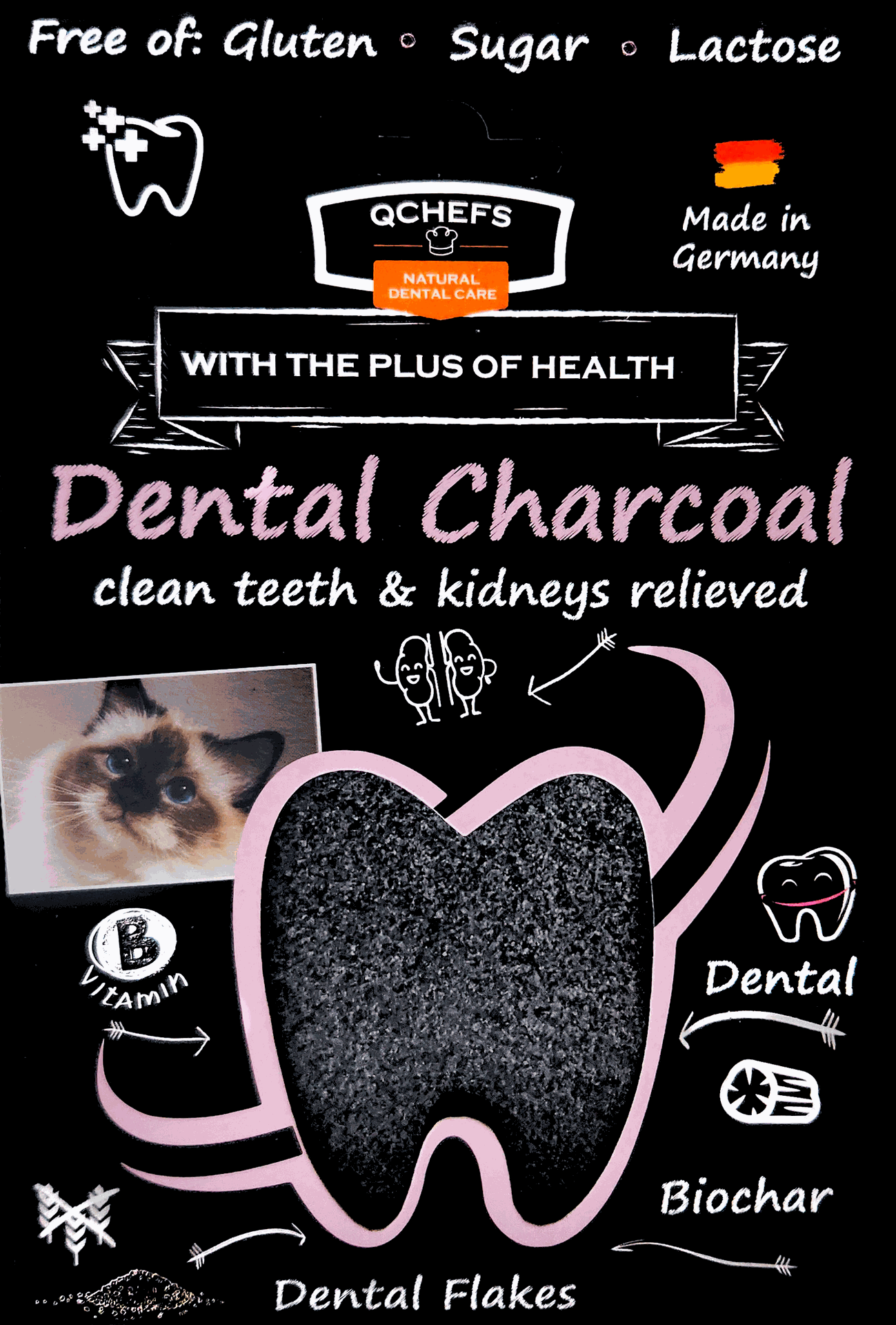 QCHEFS Dental Charcoal for Cats