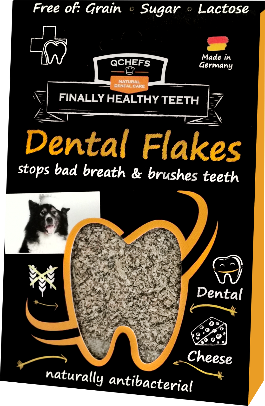 QCHEFS Dog Treat Dental Flakes šuns dantų priežiūrai 90 g