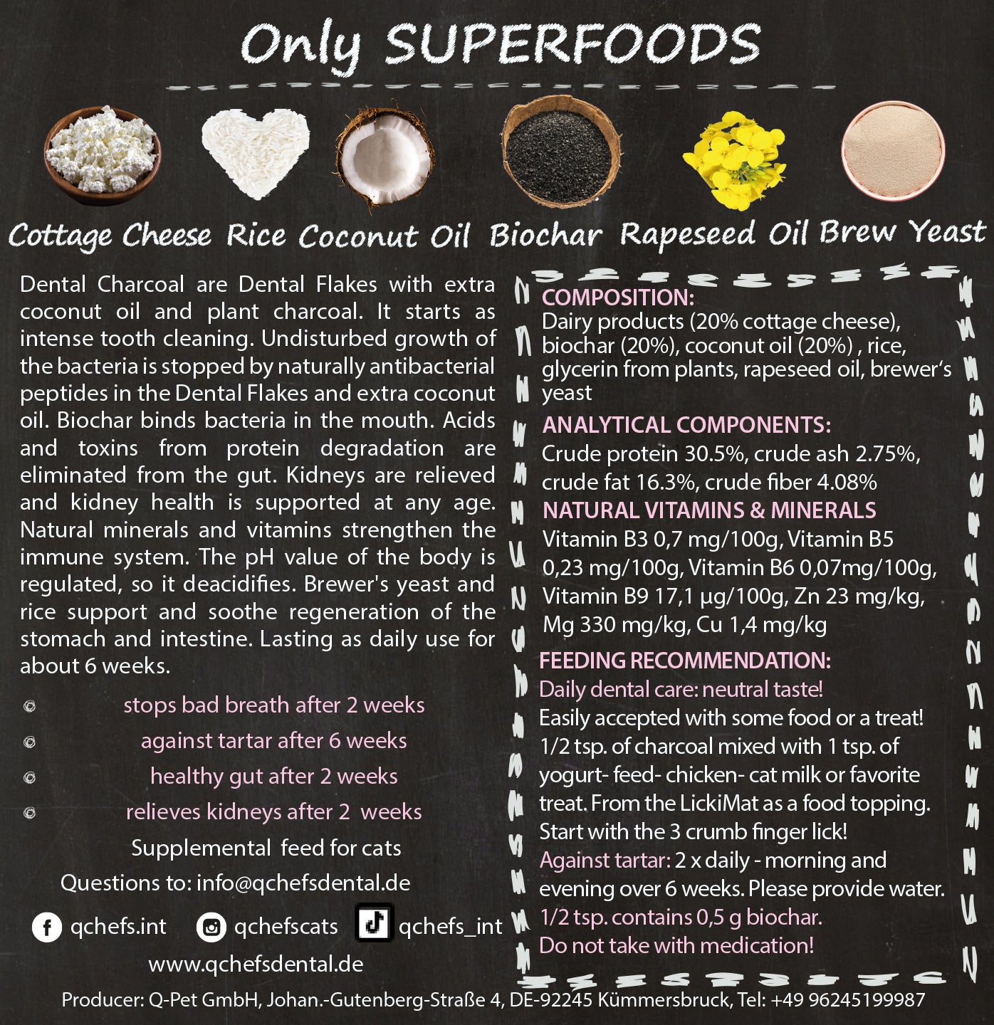 QCHEFS Dental Charcoal for Cats