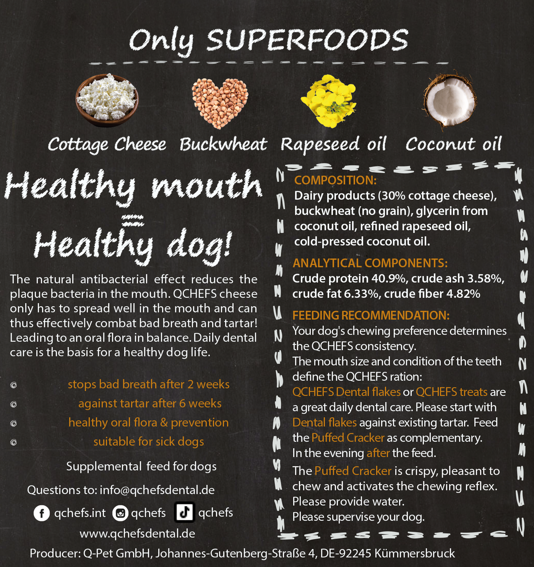 QCHEFS Dog Treat Puffed Cracker 75 g