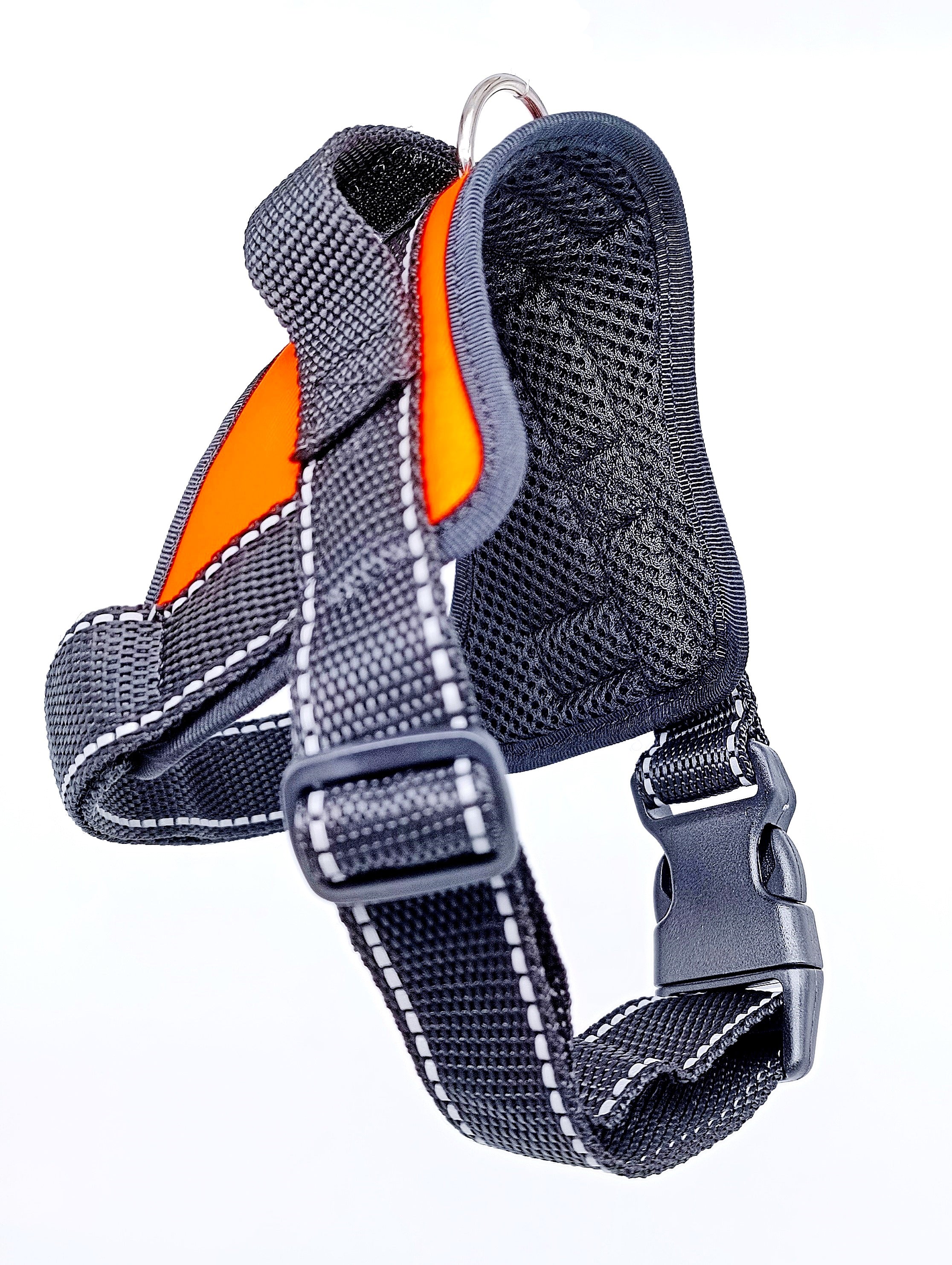 Harness for medium and large breed dogs Neon Orange with handle